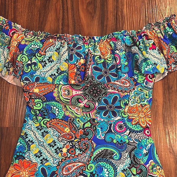 Rod Bleu Beattie Paisley Off the Shoulder - Picture 7 of 16